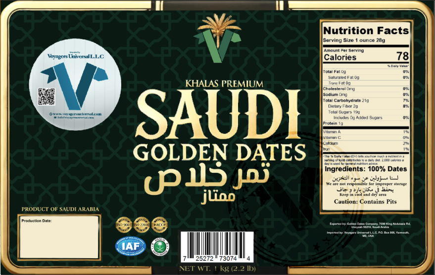 Vacuumed Premium Khalas Saudi Golden Dates